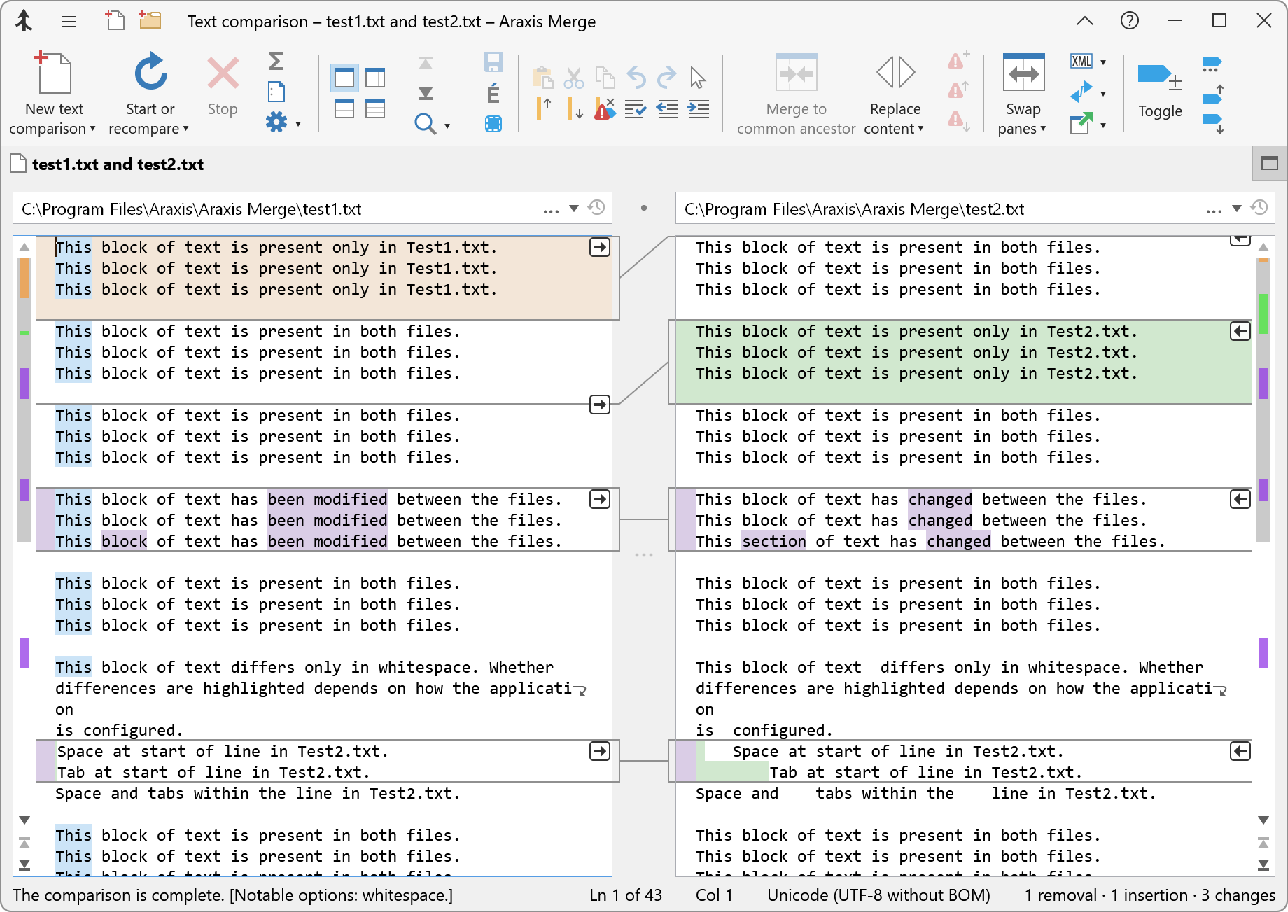 comparing text files