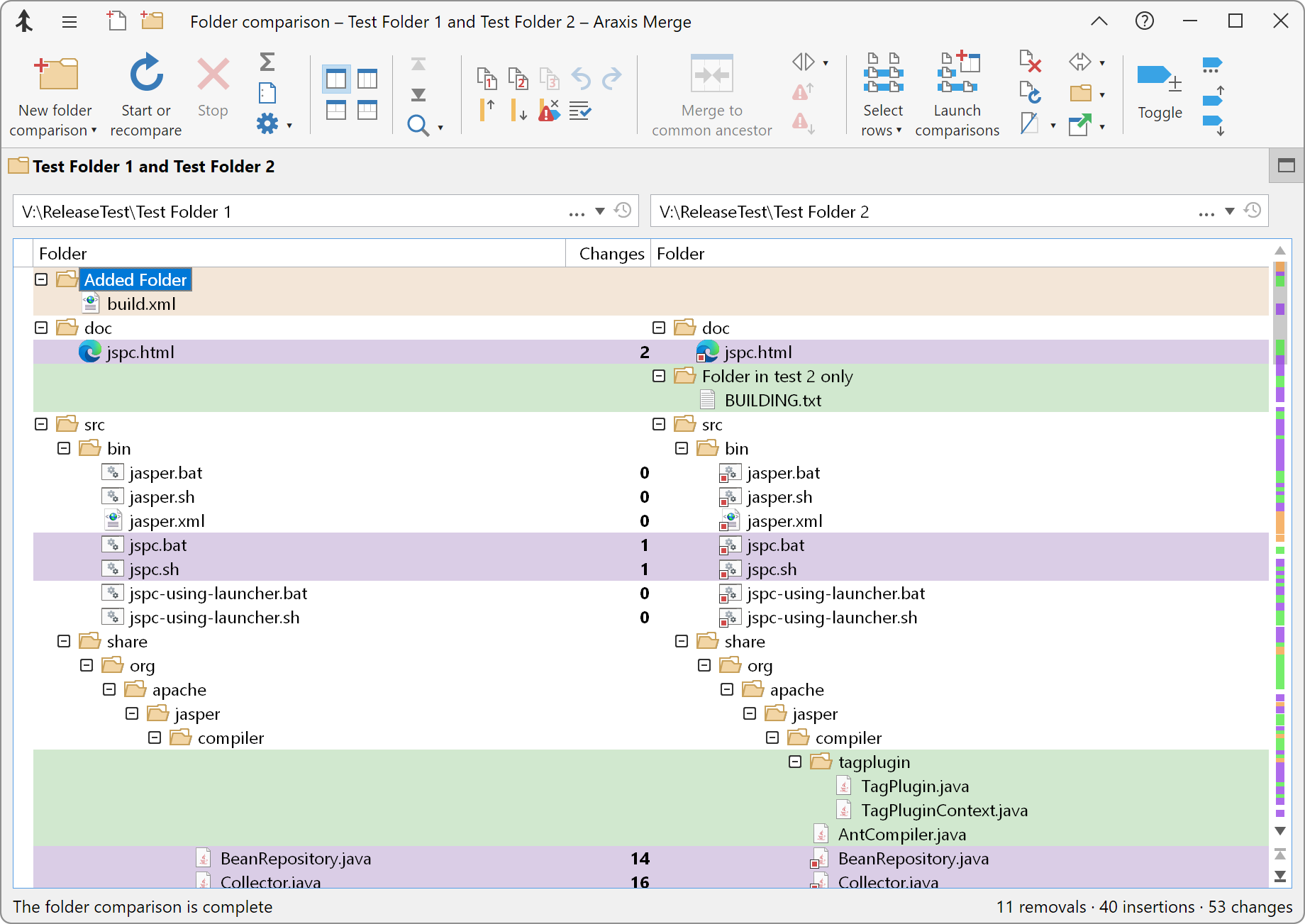 compare folders cmd