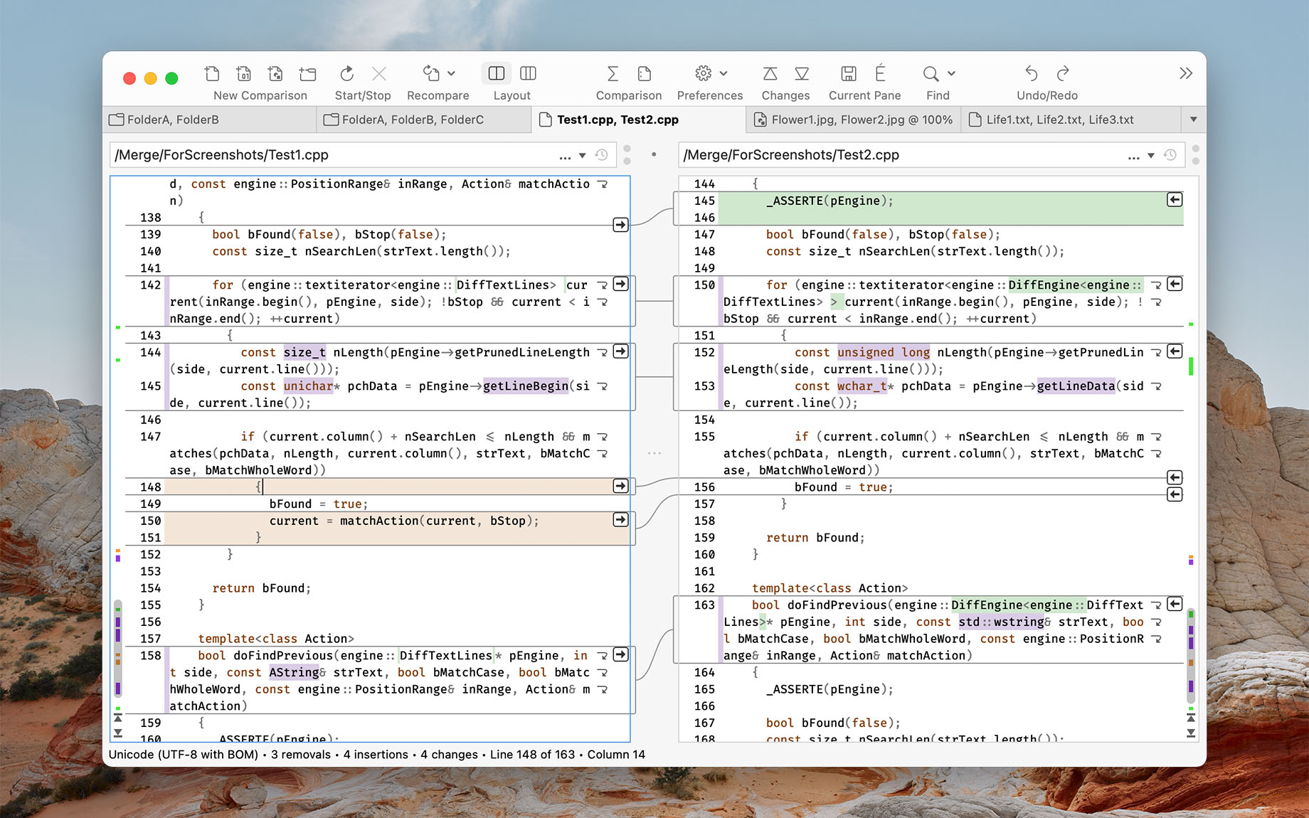 Two-way text comparison (Merge for macOS)