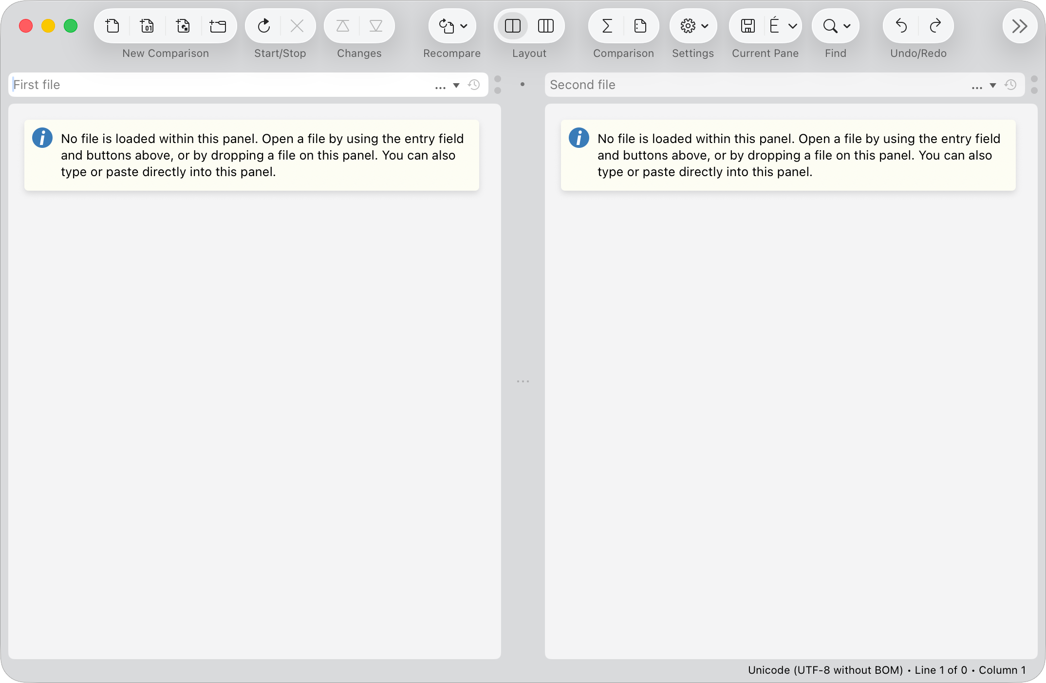 A new file comparison window